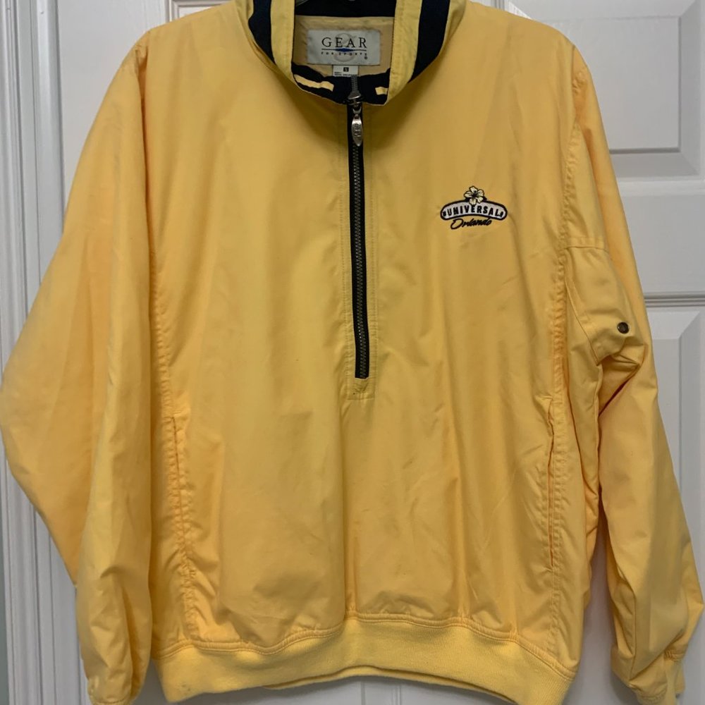 Gear for Sports Custom Unisex Quarter Zip Wind Shirt - Yellow and Navy - Small